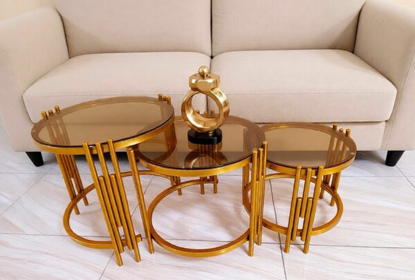 Tables basses dorées modernes