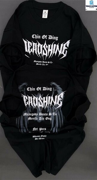 T-shirt noire imprimée rock