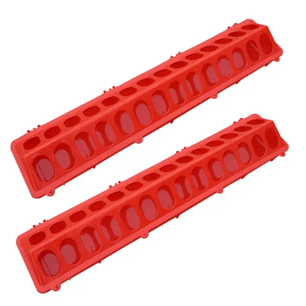 Bac à mangeoire poulet rouge