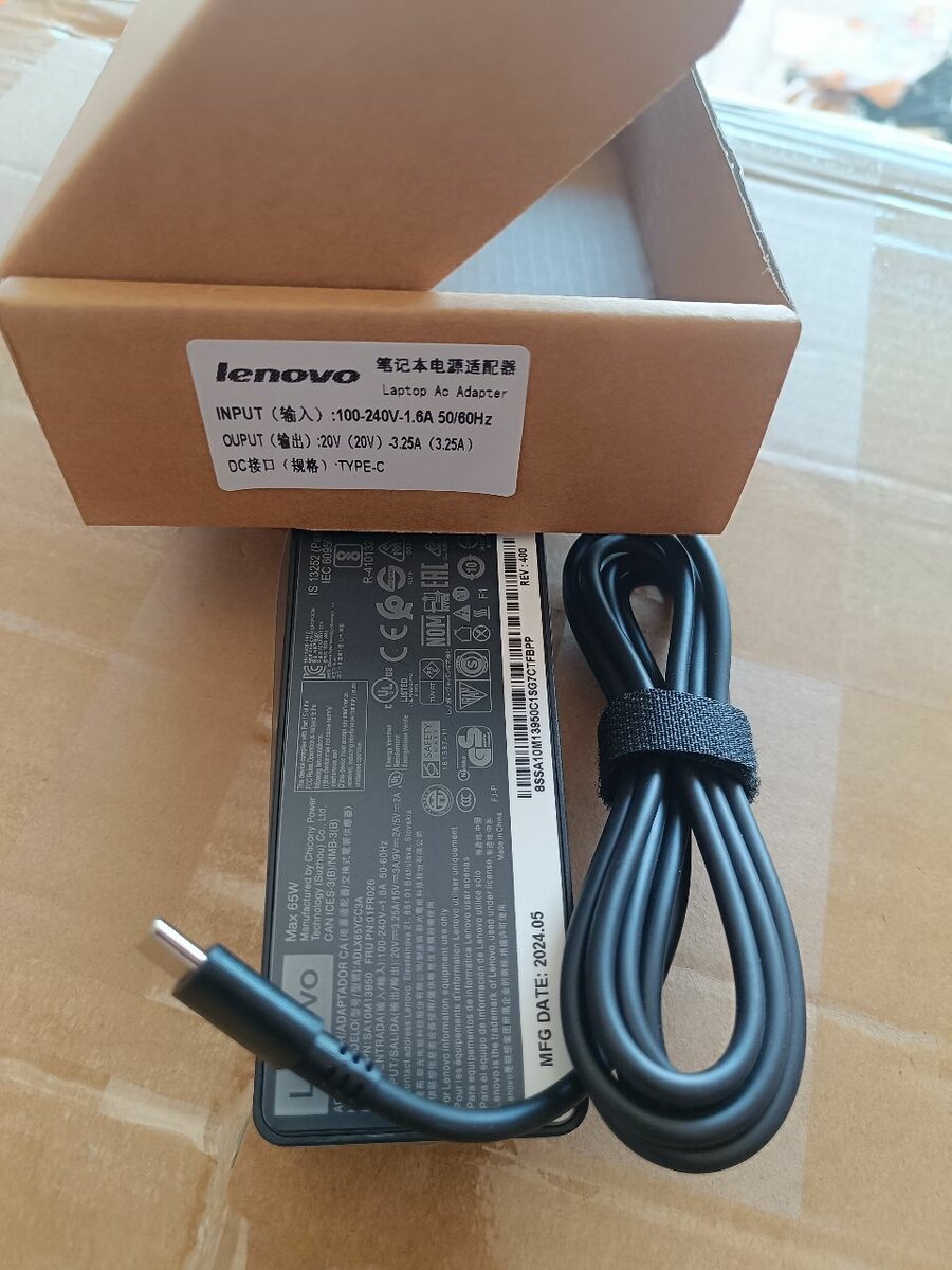 Original Lenovo type C charger 65W