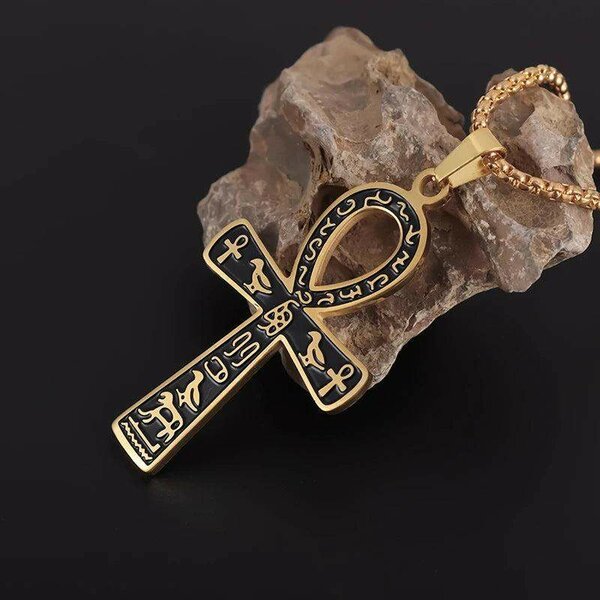 Pendentif Ankh Égyptien Doré