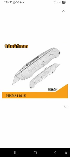 Cutter Utilitaire Ingco 19x61mm