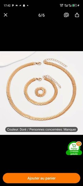 Collier et Bracelet Chaîne Dorés