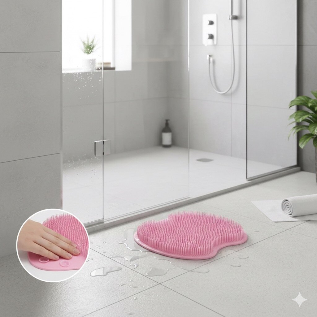 Tapis de sol de douche antidérapant rose