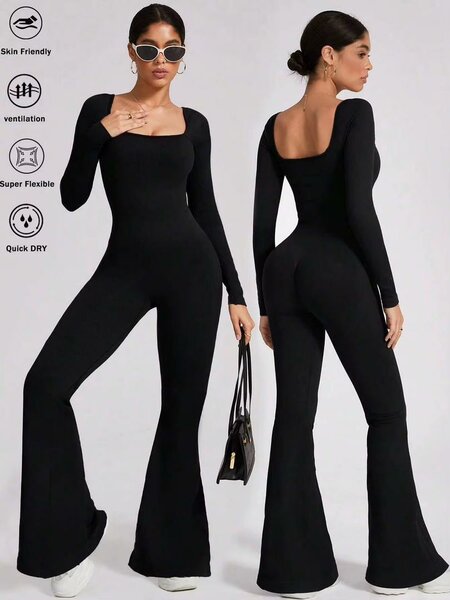 Combinaison noire moulante femme