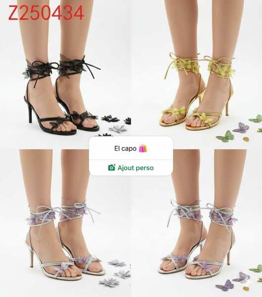 Sandales à talons papillon