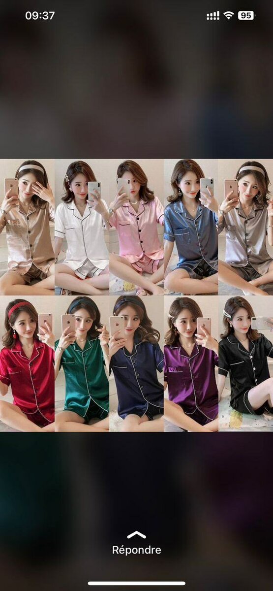 Pyjama en satin pour femmes