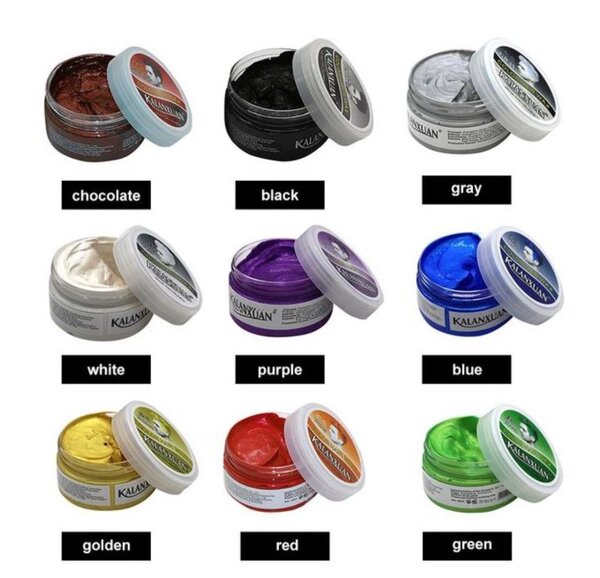 9 Color Temporary Color Dye Mud Salon Hair Wax Styling Model
