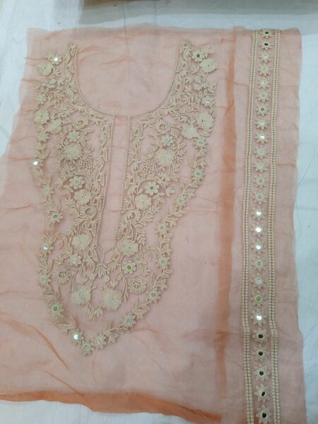 Orange neckline + sleeve patch