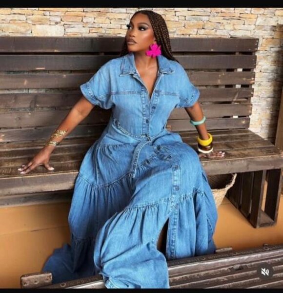 Robe longue en jean chic