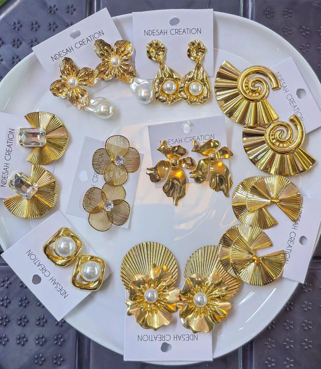 Boucles d'oreilles en acier inoxydable doré