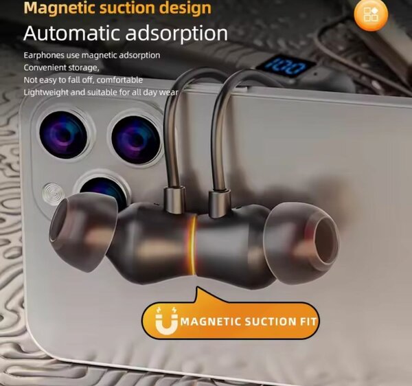 Casque BT sans fil avec affichage numérique