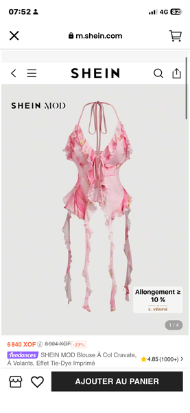 Blouse à Volants Col Cravate