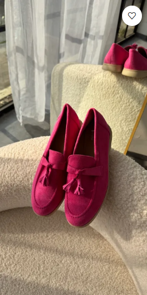 Emily Pink Suede Tassel Loafers