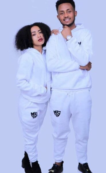 Ensemble survêtement blanc pour couple