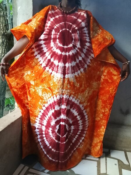 Robe longue tie-dye colorée