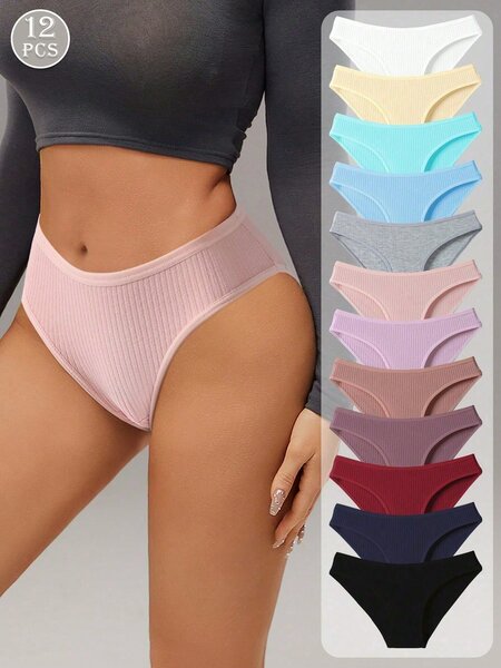 Lot de 12 Culottes Coton Femme