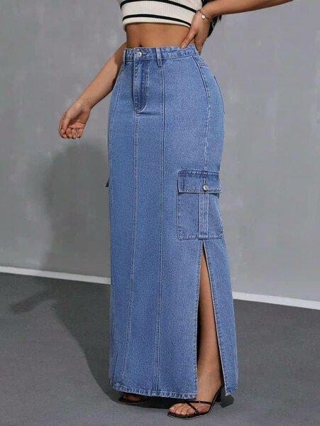 Jupe longue en denim tendance