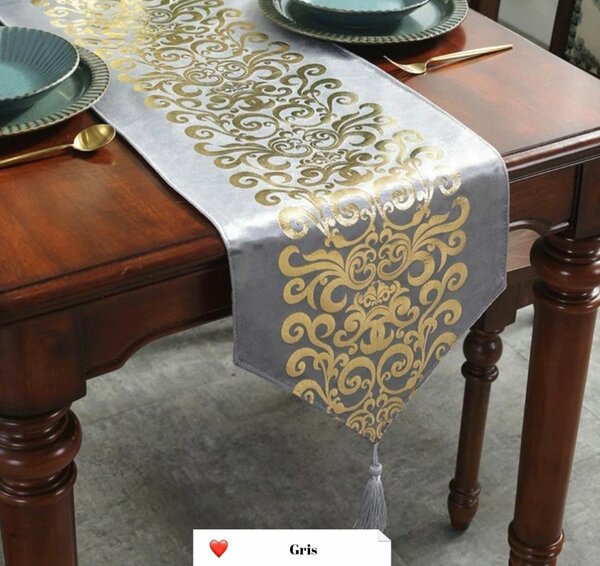 Chemin de table doré luxe