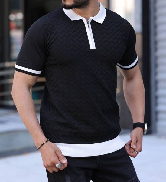 Polo homme élégant zippé