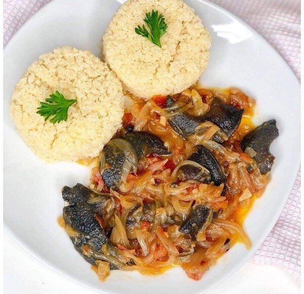 Attieké+ escargot sauté