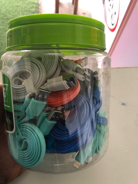 Type C cable, iPhone and V8 cable bowls