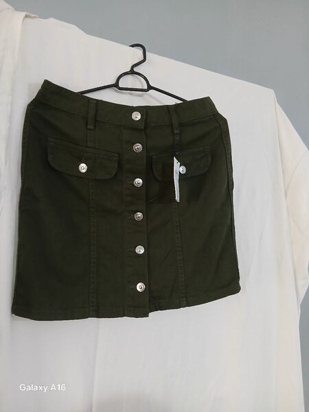 Jupe Taille Haute Olive