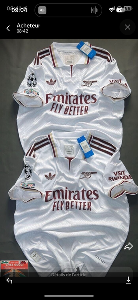 Maillot de football blanc Adidas