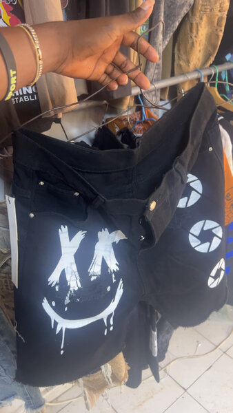 Trendy Black Graphic Shorts