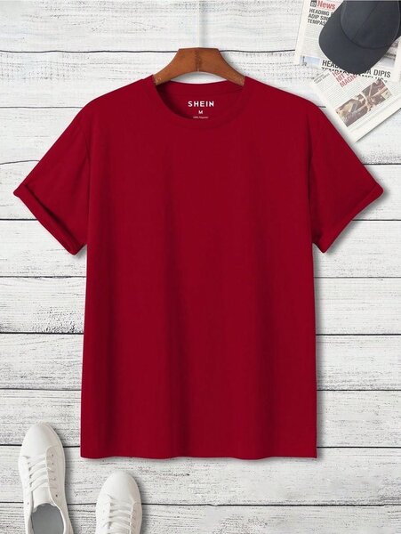 Quality cotton T-shirt wine colour