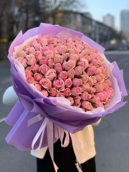 Нежная 101 роза 40 см