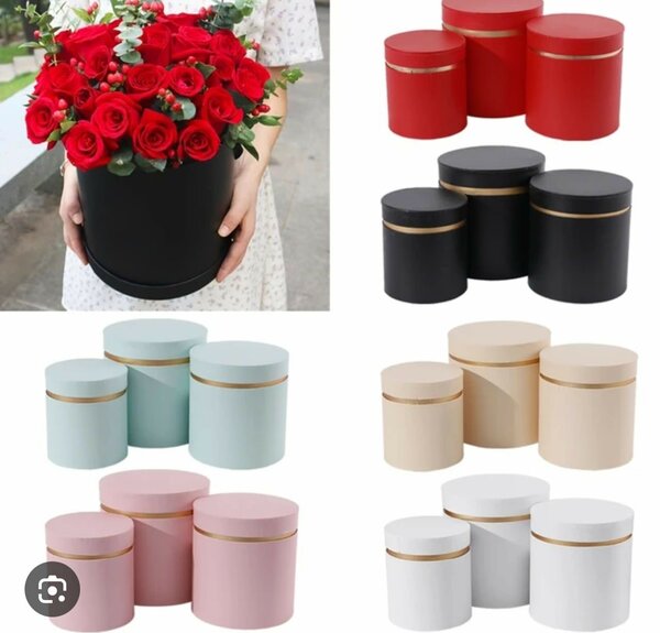 3pcs floral round boxes