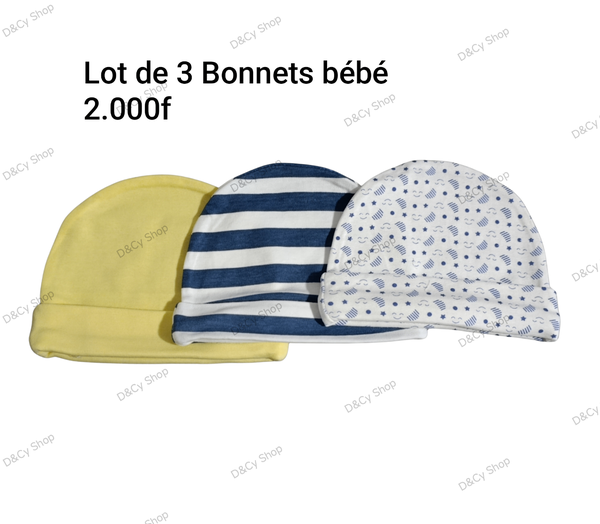 Bonnets Bébé Lot de 3