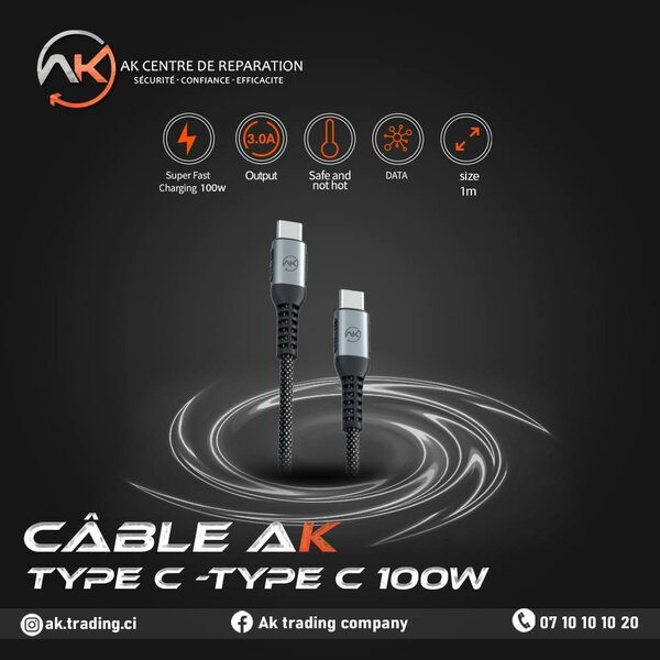 CÂBLE AK TYPE-C TYPE-C