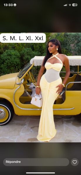 Robe longue élégante jaune