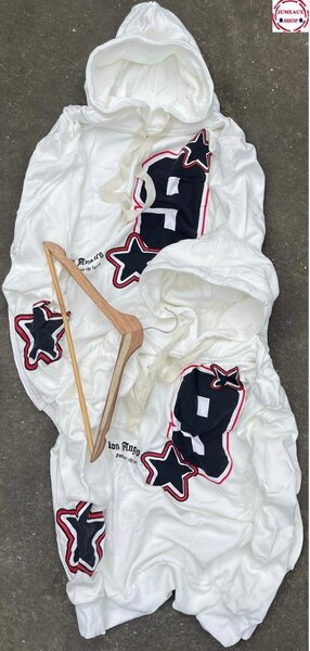 Sweat à capuche blanc étoilé