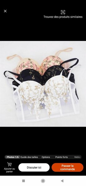 Bustier brodé floral élégant