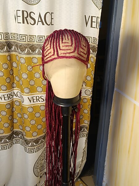 Stylish Burgundy Braided Wig