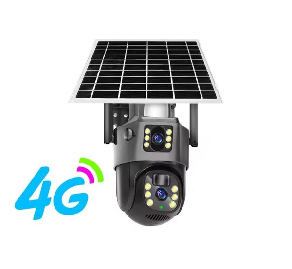 Caméra de surveillance solaire wifi double objectif