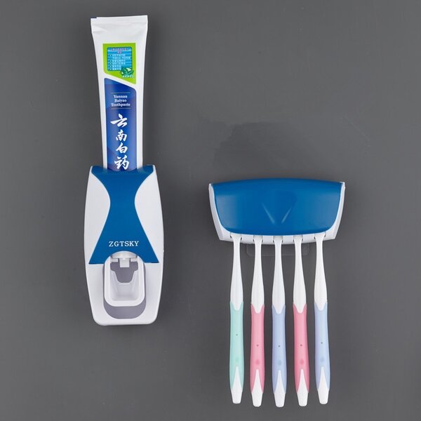Toothpaste and brush dispenser