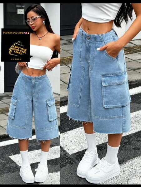 Shorts en jean cargo tendance