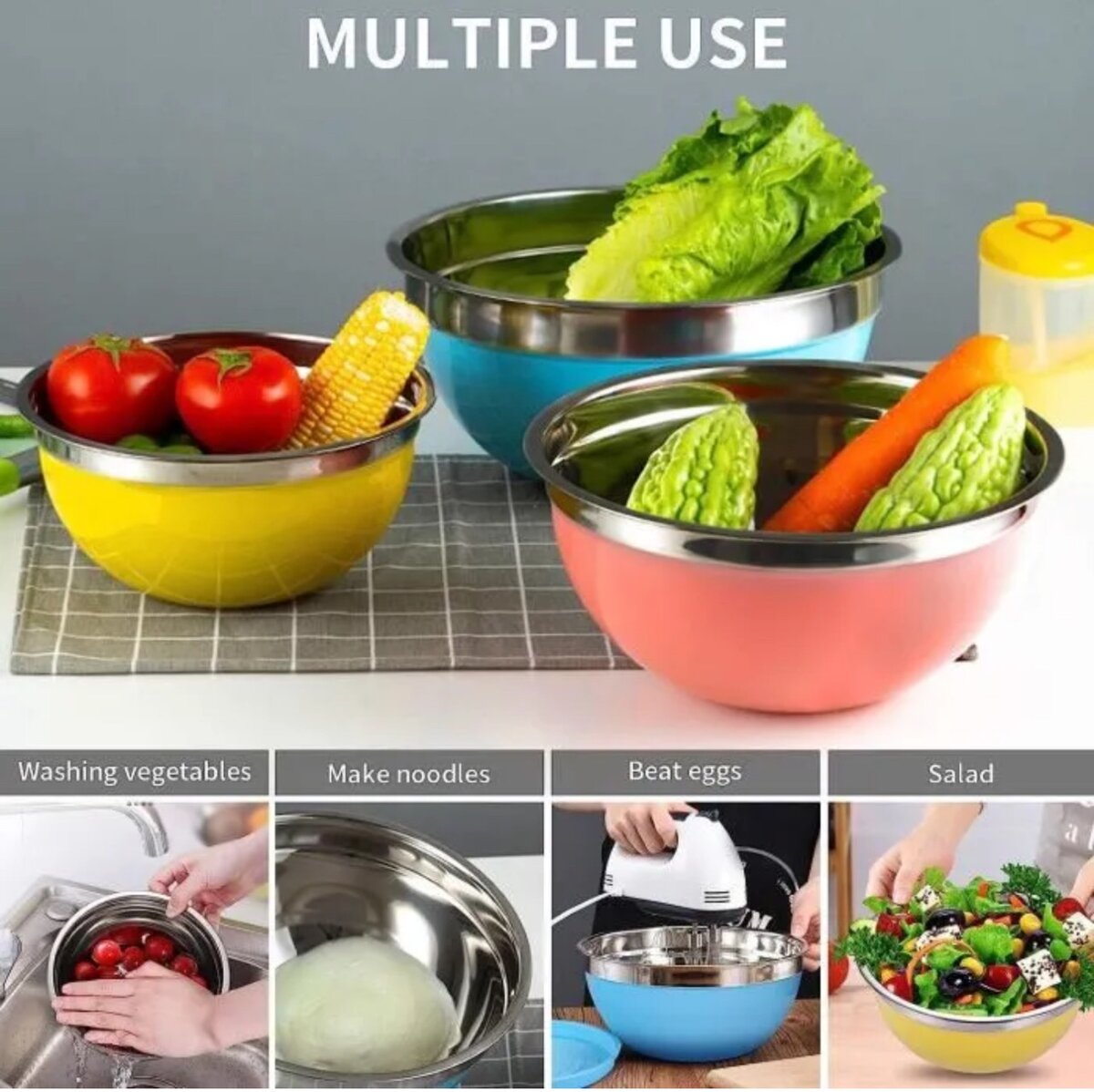 Bols en Acier Inoxydable avec Couvercle