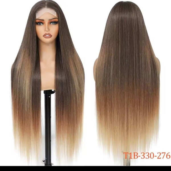 Perruque longue lisse ombrée