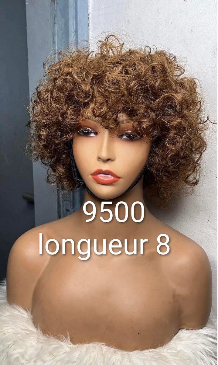 Perruque bouclée naturelle