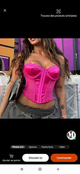 Corset bustier rose tendance