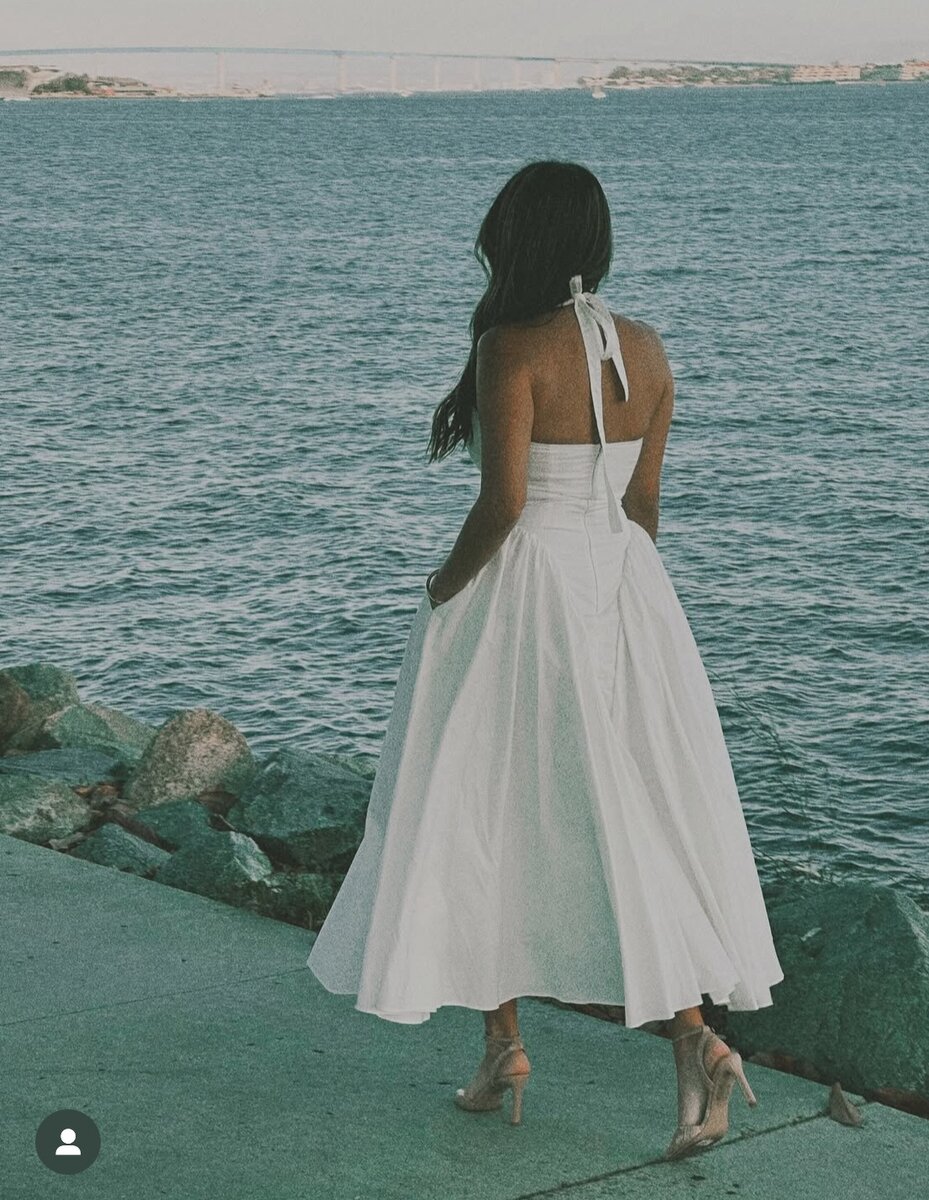 White bareback dress