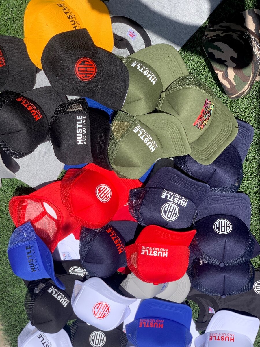 Hustle and Motivate caps k65