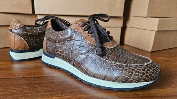 Sneaker cuir synthétique croco