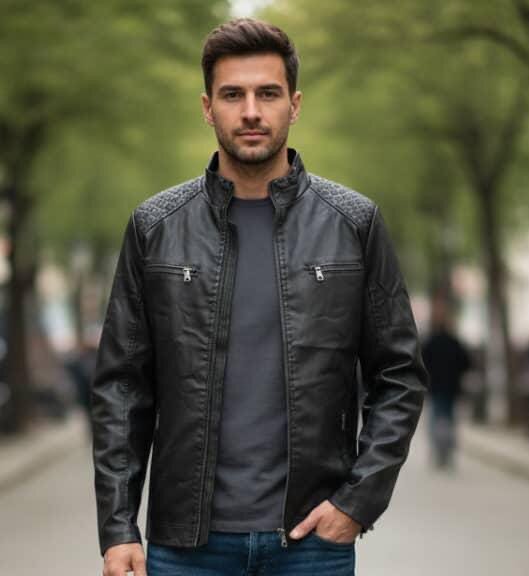 Blouson en cuir homme