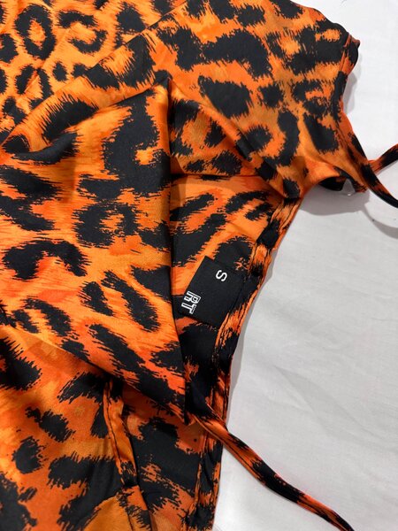 Satin animal print dress